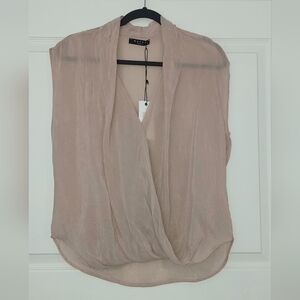 Maven Sheer Nude Wrap Blouse Sz. M NWT